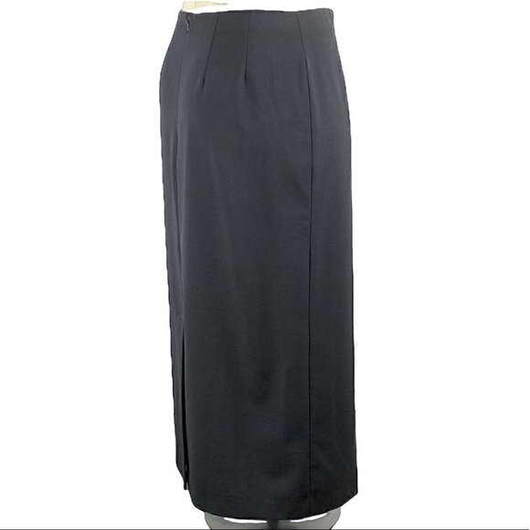 Eddie Bauer womens skirt size 14 black 41% wool  long modest vintage 90s Y2k - Picture 3 of 11